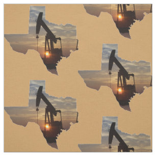 Texas Oil Pump Jack Sunset On ANY COLOR  4.5" Fabric