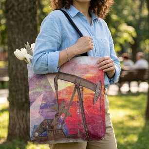Texas Oil Pumpjack: Lone Star State Heritage Art Tote Bag
