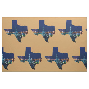 Texas Oil Refinery Print Fabric 9" Square