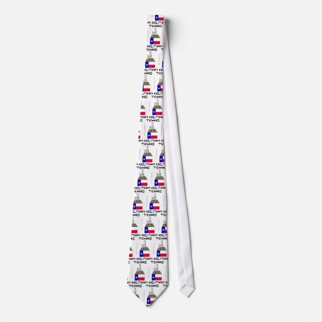 Texas Oilman,Oil Field Gift,Tie,Necktie,Oil,Rigs Tie (Front)