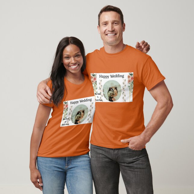 Texas Orange Colour Wedding Marriage Couple's Nice T-Shirt (Unisex)