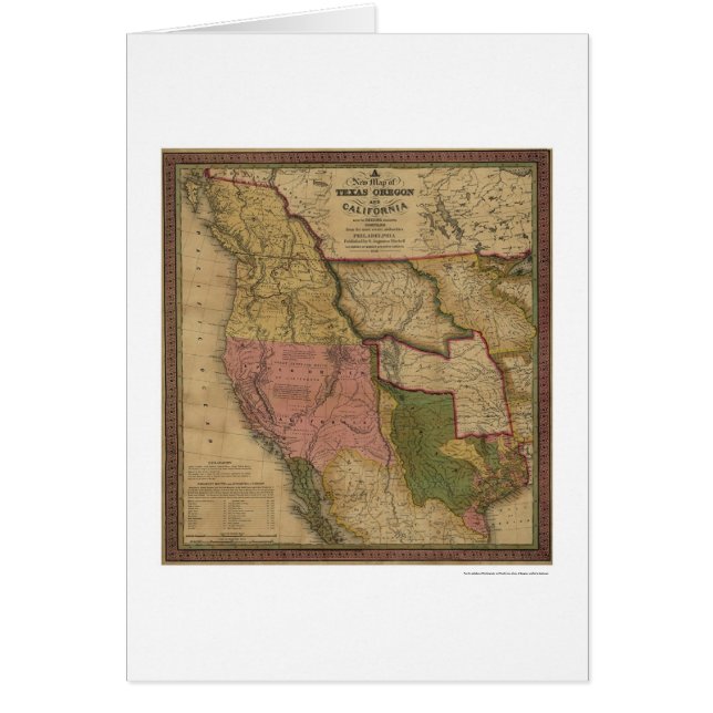 Texas, Oregon & California Map - 1846 (Front)