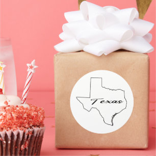 Texas outline classic round sticker