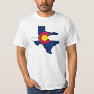 Texas outline Colorado flag guys value tee