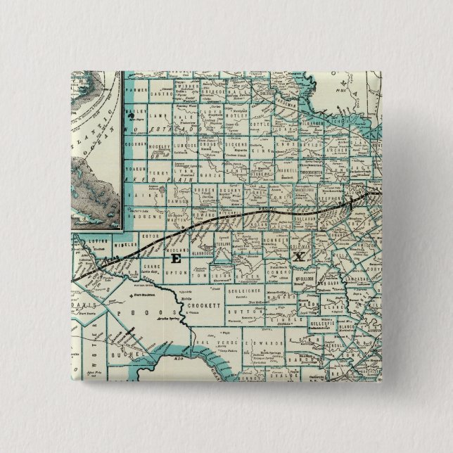 Texas Pacific Railway 15 Cm Square Badge (Front)