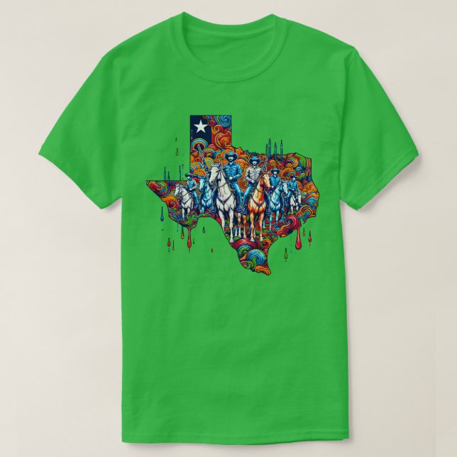 Texas Painting Cowboy Squad TShirt (Design Front)