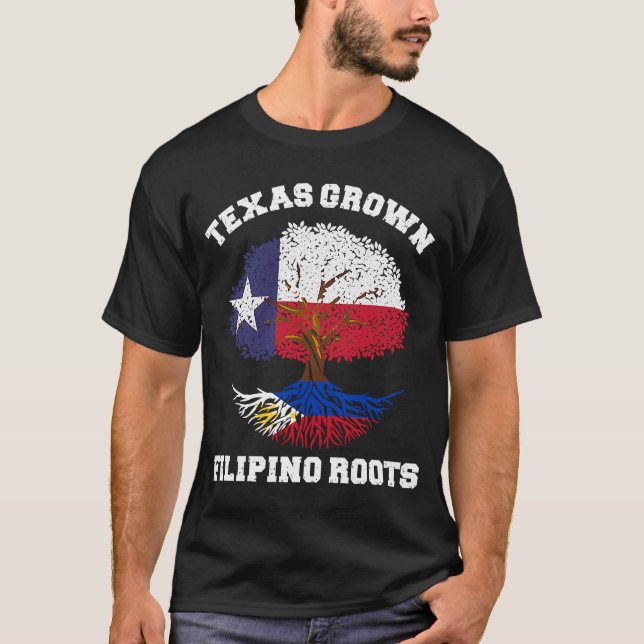 Texas Philippines Texan Filipino Texas grown Filip T-Shirt (Front)