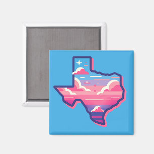 Texas Pink and Blue Cotton Candy Skies Magnet