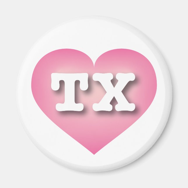 Texas Pink Fade Heart - Big Love Magnet (Front)
