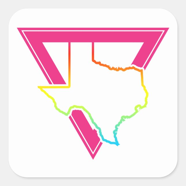 texas pink triangle square sticker (Front)