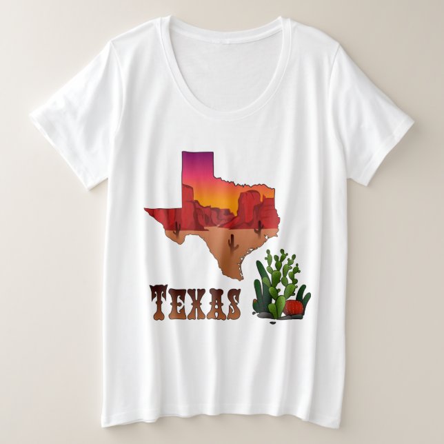 Texas Plus Size T-Shirt (Design Front)