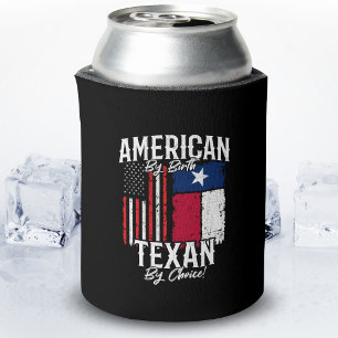 Texas Pride - Texas State Flag - American Flag Can Cooler