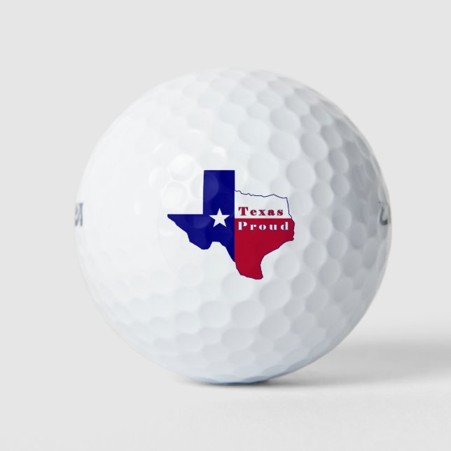 Texas Proud Flag Map Golf Balls (Front)