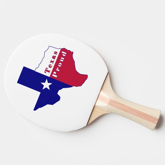 Texas Proud Flag Map Ping Pong Paddle (Side)