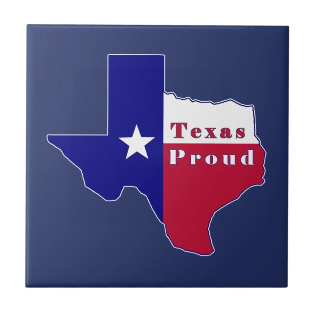 Texas Proud Flag Map Tile (Front)