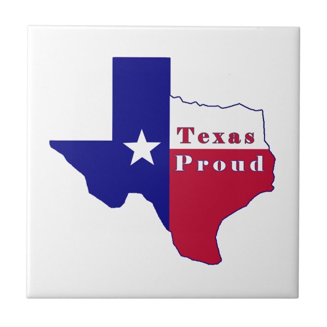 Texas Proud Flag Map Tile (Front)