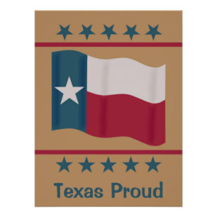 Texas Proud Lone Star Flag Stars Personalized Poster