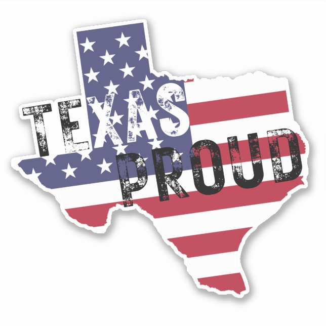 Texas Proud Rustic Tough Text American Flag State (Front)