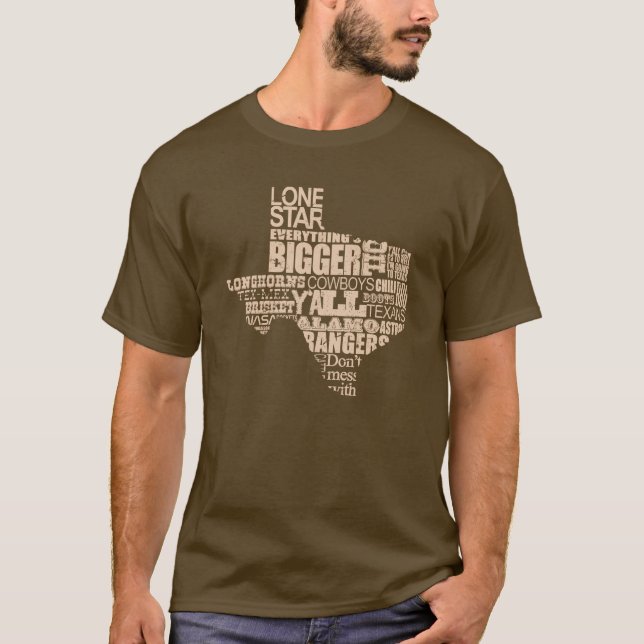 Texas Proud - Texas Shape(light graphic) T-Shirt (Front)