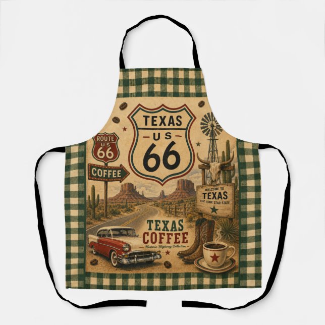 Texas Ranch Coffee Kitchen Americana Apron (Front)