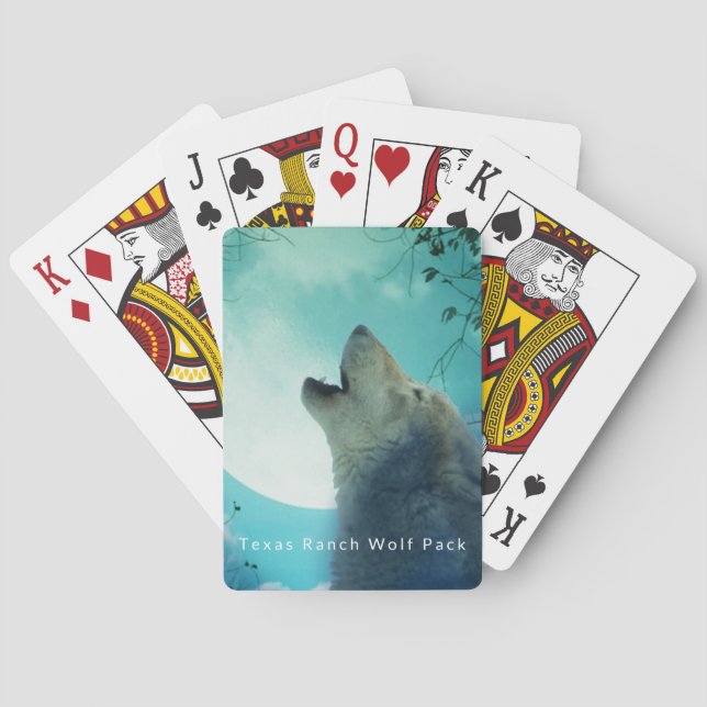 Texas Ranch Wolf Pack Playing Cards (Back)