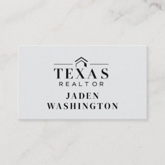 Texas Realtor Simple & Fresh Light Grey Agent Business Card