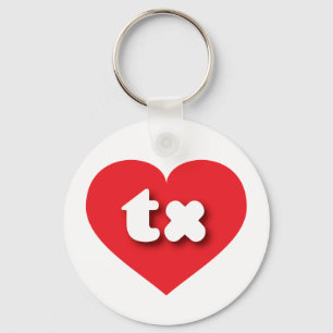 Texas red heart - I love tx Key Ring