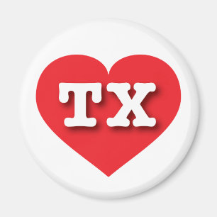 Texas Red Heart - I love TX Magnet