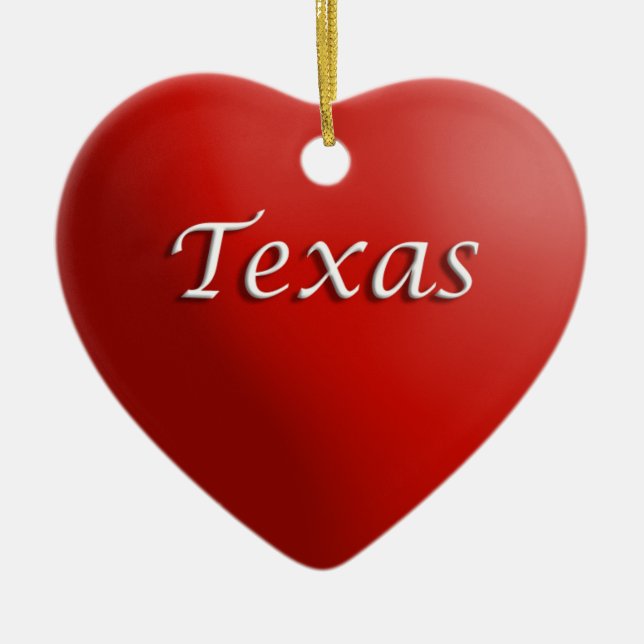 Texas Red Heart Keepsake Ornament (Front)