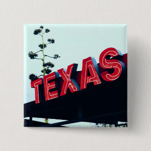 Texas Red Neon Lights USA America 15 Cm Square Badge