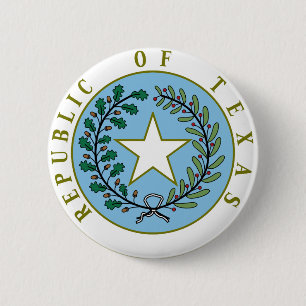 Texas (Republic of Texas Seal Colour) 6 Cm Round Badge