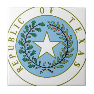 Texas (Republic of Texas Seal Colour) Tile
