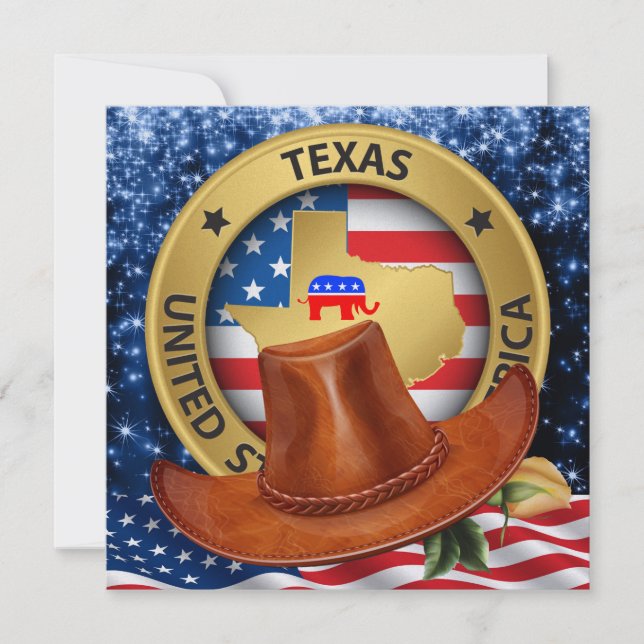 Texas Republican Patriotic Invitation - srf (Front)