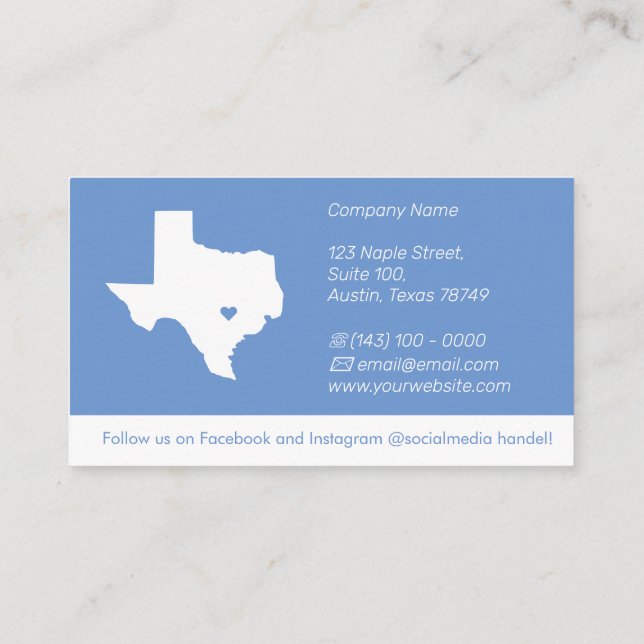Texas Retail Business Card (Back)