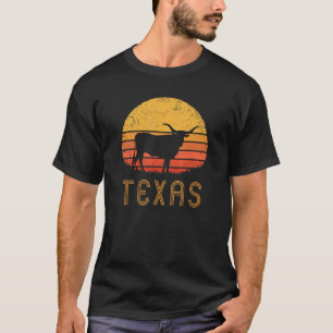 Texas Retro Longhorn Cattle Vintage Texan Lone Sta T-Shirt
