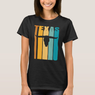 Texas Retro Picture Cool Silhouette Longhorn Cow S T-Shirt