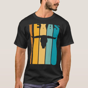 Texas Retro Picture Cool Silhouette Longhorn Cow S T-Shirt