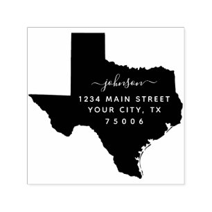 Texas Return Address Custom Rubber Stamp