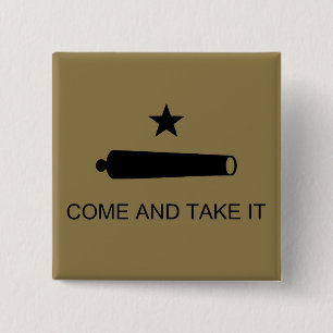 Texas Revolution Flag, Texians Militia 1835 Butto 15 Cm Square Badge