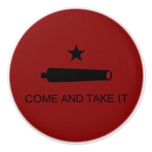 Texas Revolution Flag, Texians Militia 1835 Ceramic Knob