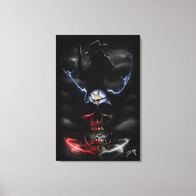 Texas Ride skull Canvas Print (Front)