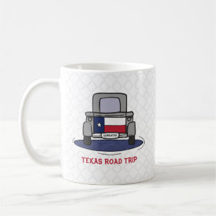 Texas Road Trip State Flag Truck Coffee Mug