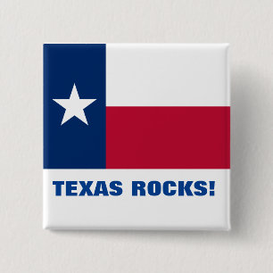 TEXAS ROCKS! 15 CM SQUARE BADGE