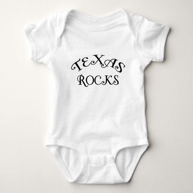 Texas Rocks One Piece Baby Bodysuit (Front)