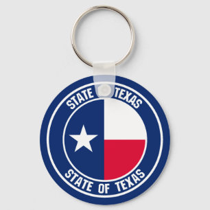 Texas Round Emblem Key Ring