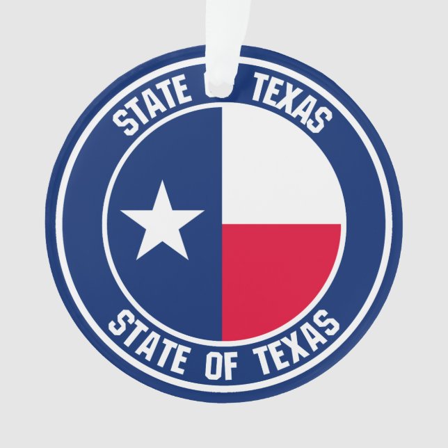 Texas Round Emblem Ornament (Front)