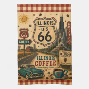 Texas Route 66 Coffee Ranch Morning Style Tea Towel