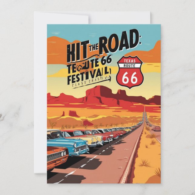 texas route 66 FESTIVAL INVITATION CARD (Front)