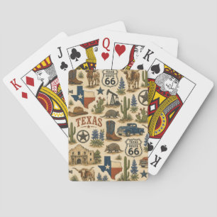 Texas Route 66 Lucky Longhorn Playing Cards