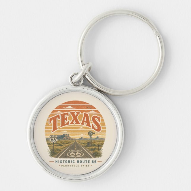 Texas Route 66 Panhandle Road Trip Keepsake Key Ring (Front)